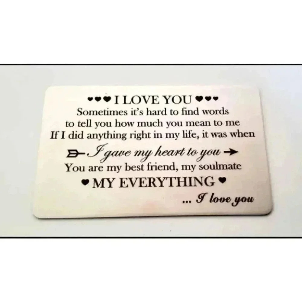 I Love You My Everything Wallet Card Reminder